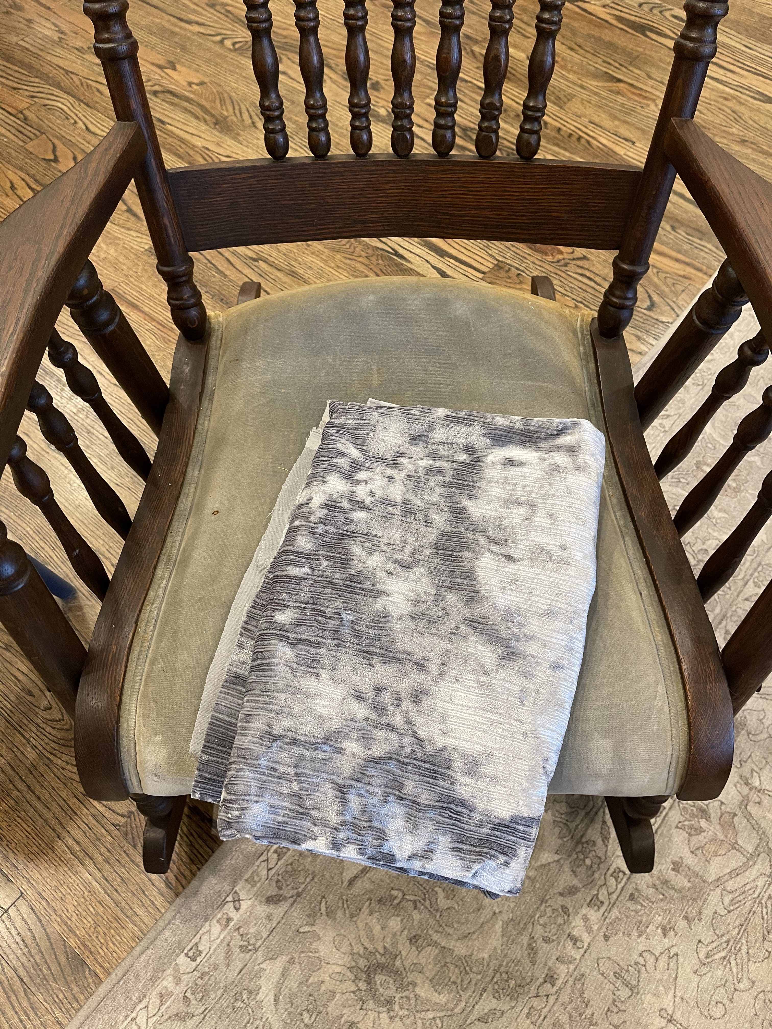 Pressed Back Rocker Restoration – Red Shoes. Red Wine.